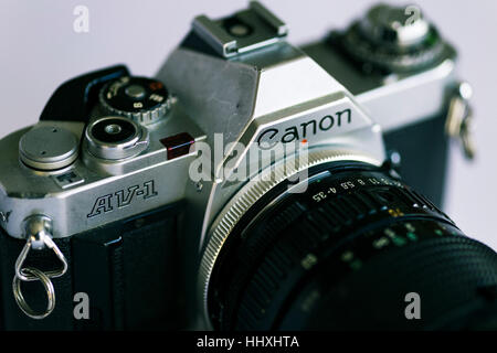 Canon AV1 Single Lens Reflex Film Camera Stock Photo