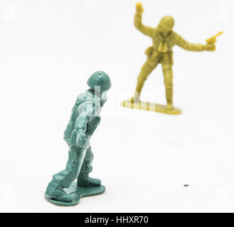 Two plastic toy soldiers Stock Photo