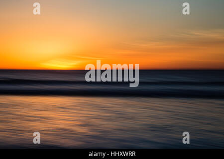 A beatiful sunset over the Pacific Ocean in Carmel, California. Stock Photo