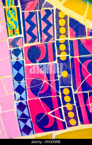 Colorful mosaic with broken tiles Stock Photo