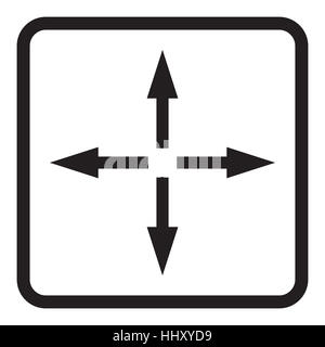 Arrow zooming icon. Pointer size fullscreen, vector illustration Stock Photo