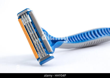 Shaving Tri Razor shaving razor tri blade isolated on a white background Stock Photo - Alamy
