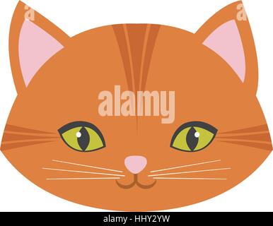 cute cat face pink nose mustache Stock Vector