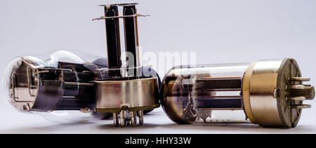 vacuum electronic radio tubes. Isolated image on white background Stock Photo