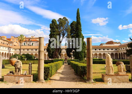 Courtyard of the Baths of Diocletian in Rome, Italy Stock Photo