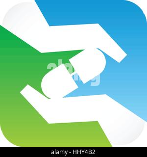 Hand Capsule Healing Health Stock Vector