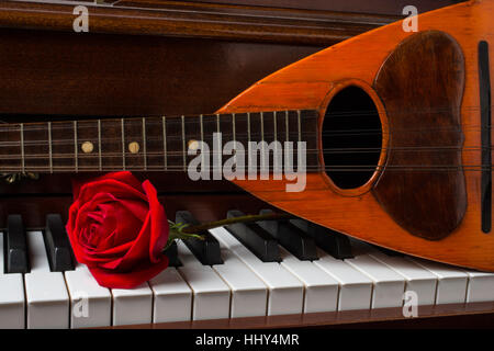 Rose And Mandolin Stock Photo