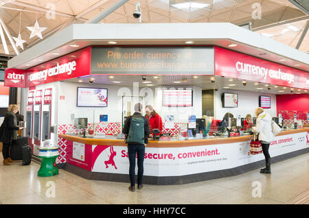 Moneycorp Currency exchange at Stansted Airport, England, UK Stock Photo