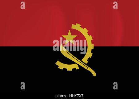 Vector image of the Angola waving flag Stock Vector