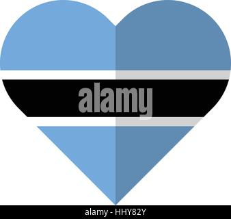 Vector image of the Botswana flat heart flag Stock Vector
