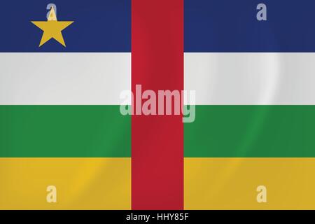 Vector image of the Central African Republic waving flag Stock Vector