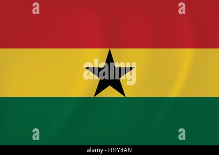 Vector image of the Ghana waving flag Stock Vector