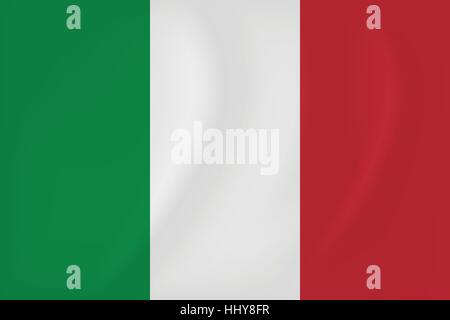 Vector image of the Italy waving flag Stock Vector
