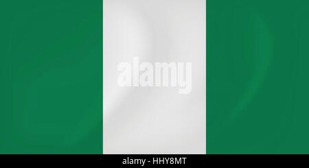 Vector image of the Nigeria waving flag Stock Vector
