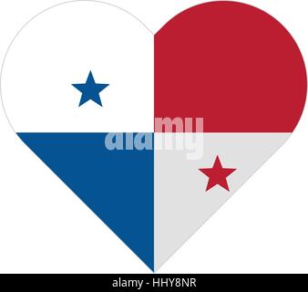 Vector image of the Panama flat heart flag Stock Vector