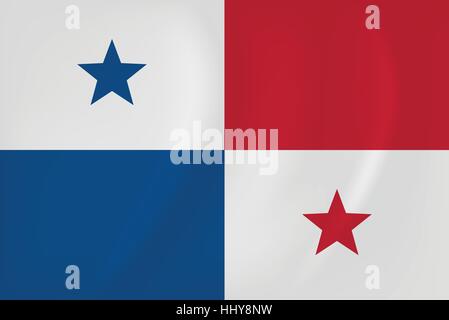 Vector image of the Panama waving flag Stock Vector