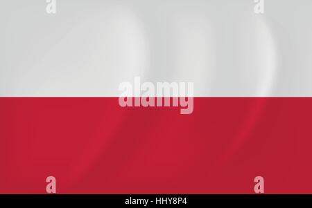 Vector image of the Poland waving flag Stock Vector
