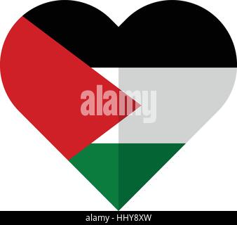 Vector image of the State of Palestine flat waving flag Stock Vector