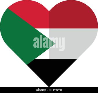 Vector image of the Sudan flat waving flag Stock Vector