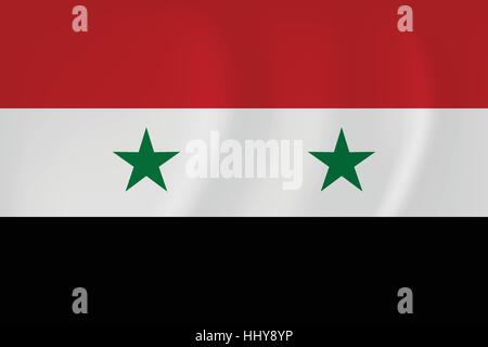 Vector image of the Syria waving flag Stock Vector