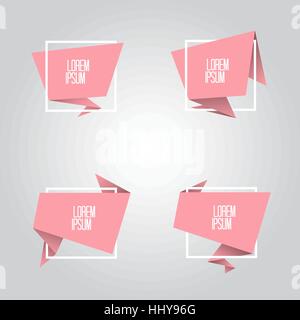 Abstract geometric origami speech bubble. Vector illustration. Stock Vector