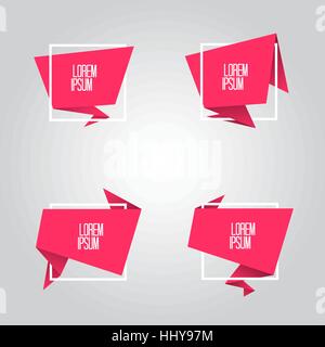 Abstract geometric origami speech bubble. Vector illustration. Stock Vector