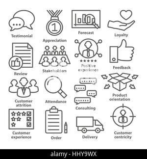 Business management icons in line style. Pack 26. Stock Vector