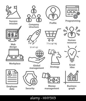 Business management icons in line style. Pack 29. Stock Vector