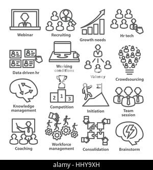 Business management icons in line style. Pack 30. Stock Vector