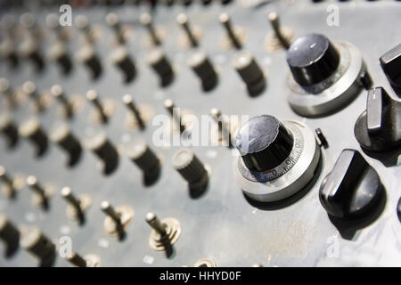 Panel with switchers and buttons closeup Stock Photo