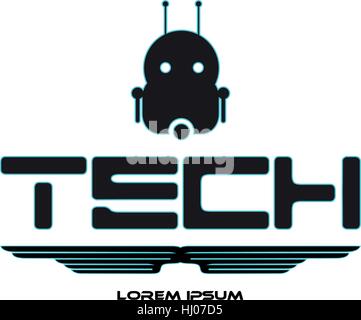 Friendly robot face logo design with modern AI mascot, digital ...