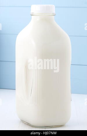 Delicious, nutritious and fresh half gallon Milk Bottle. Stock Photo