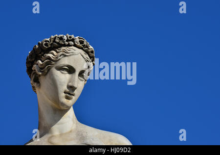 Ancient Roman or Greek goddess marble statue (with copy space) Stock Photo