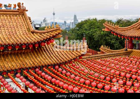Kuala Lumpur, Malaysia. 21st Jan, 2017. General view of the Thean Hou temple ahead of the Lunar New Year of the Rooster celebrations on January 21, 2017 in Kuala Lumpur, Malaysia. According to the Chinese calendar, the Lunar New Year begins on January 28th 2017, marking the start of the New Year of the Rooster. Credit: Chris JUNG/Alamy Live News Stock Photo