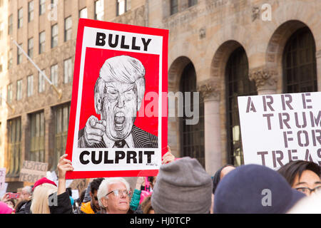 New York, USA. 27th September, 2017. Women's March in New York. Along the march many poster Credit: Bob London/Alamy Live News Stock Photo