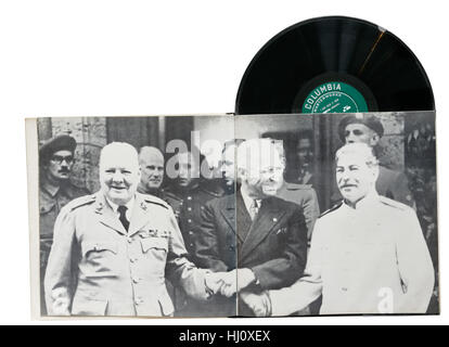 A vinyl record of Winston Churchill's famous speeches Stock Photo