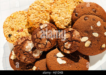 biscuit with dried fruit, cocoa and almonds Stock Photo - Alamy