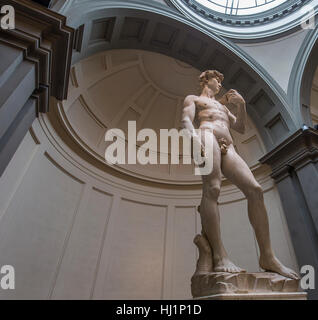 FLORENCE, ITALY, OCTOBER 24, 2015 : Michelangelo David statue in Accademia, october 24, 2015 in Florence, Italy Stock Photo