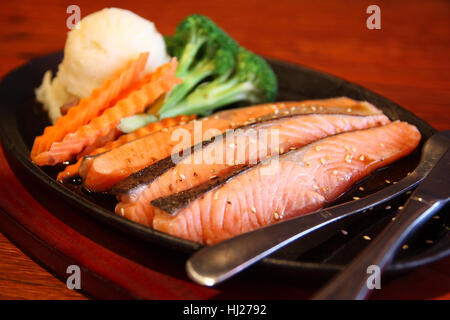 Salmon steak Stock Photo