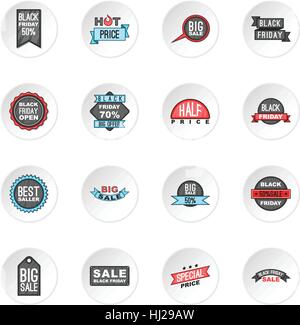 Black Friday icons set Stock Vector