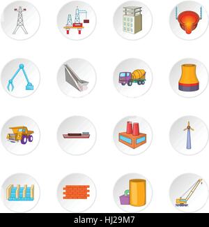 Industry icons set Stock Vector