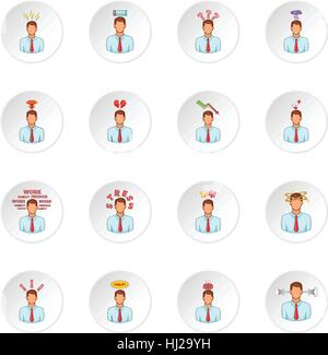 Stress icons set Stock Vector