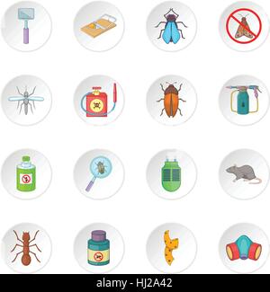Exterminator icons set Stock Vector
