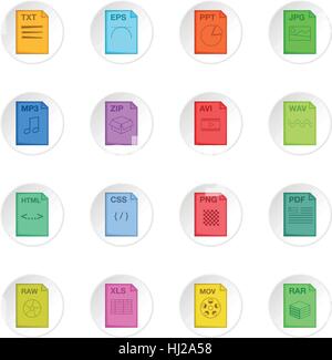File extension icons set Stock Vector