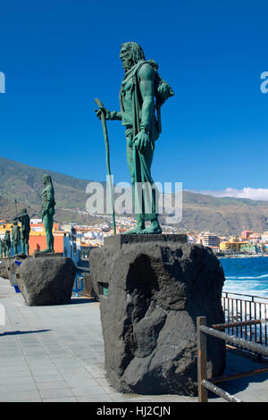 Statues along the beach in Candelaria, Tenerife Stock Photo