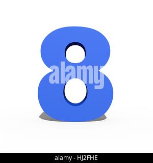 Numbers held by a hand isolated against a white background Stock Photo