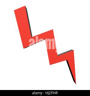 A 3d lightning strike isolated against a white background Stock Photo ...