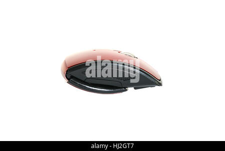Profile photo of a foldable wireless mouse isolated on pure white background. Stock Photo