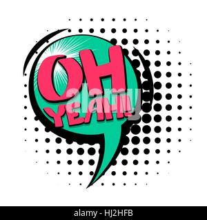 Comic text speech bubble oh yeah Stock Vector