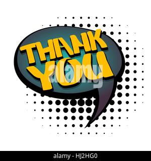 Comic text speech bubble thank you Stock Vector